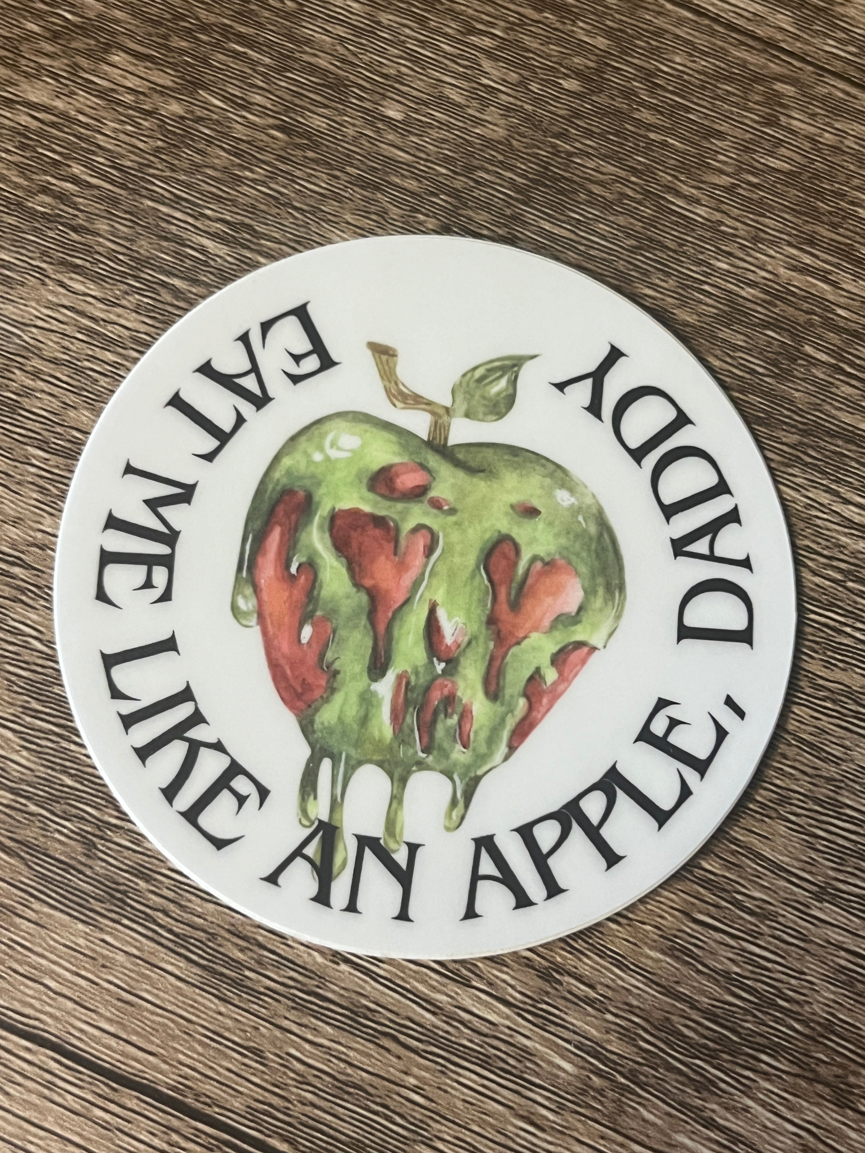Apple Eating Sticker Sticker - “Eat me like an apple daddy” – Jaclyn Kot Books